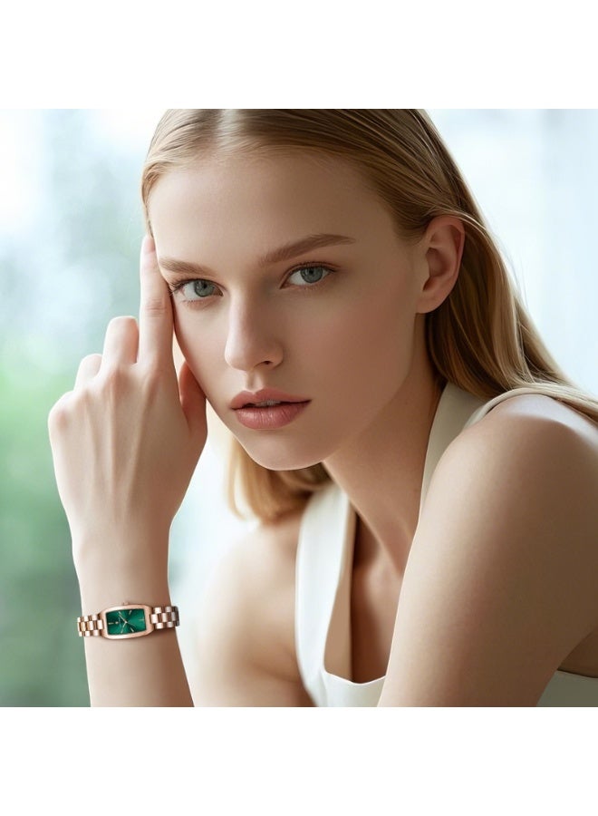 سافيرو ساعة نسائية، ساعة نسائية فاخرة، ساعة نسائية بسوار، ساعة صغيرة مقاومة للماء من الفولاذ المقاوم للصدأ حتى 3ATM - Image 2